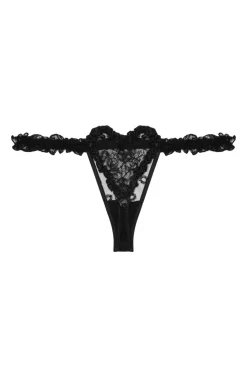 Le Petit Trou Figi Ozdobne-NOIR stringi z sercem